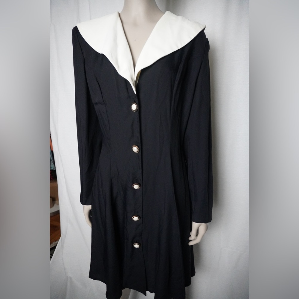 Vintage Black White Dress